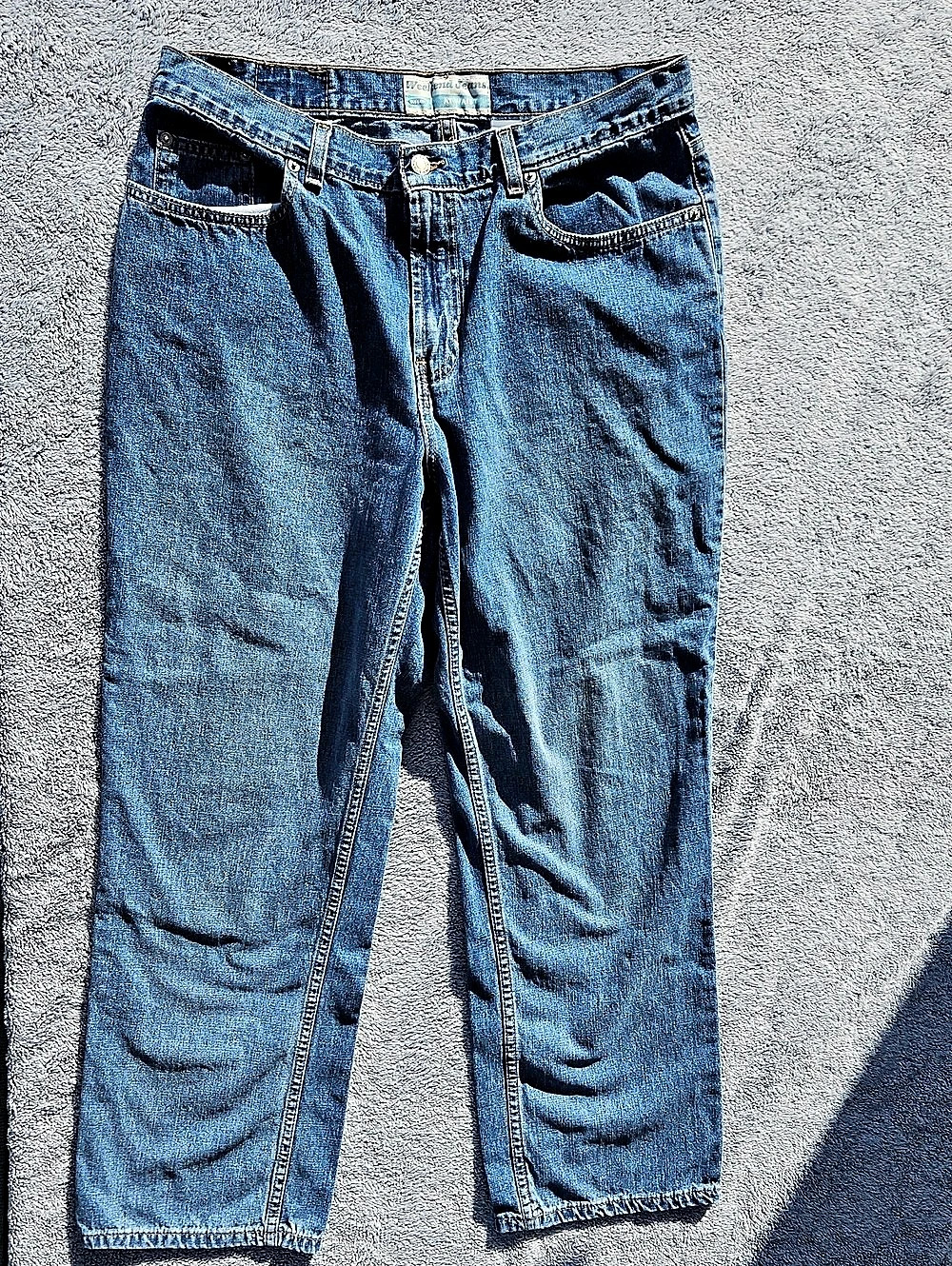 Old Navy Weekend Jeans At Waist Straight Leg Cotton Jeans Size 14 Short Blue